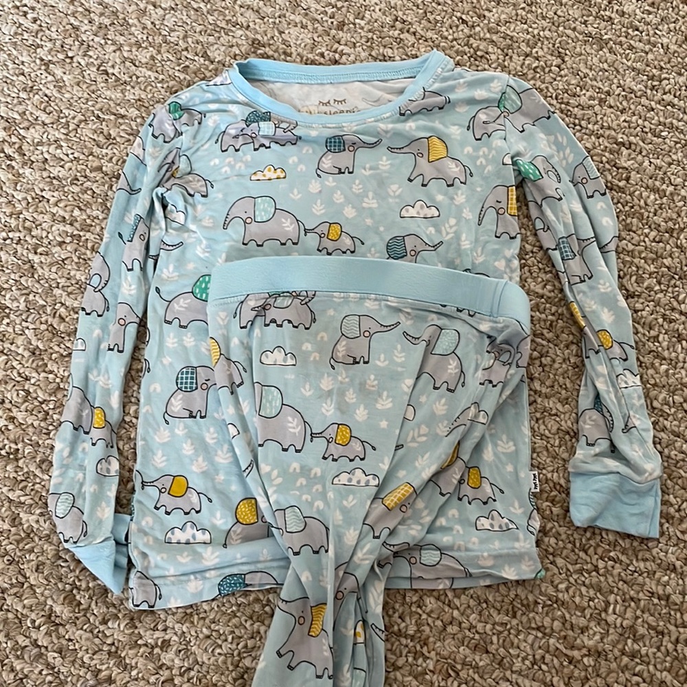 Little Sleepies 4T blue elephants